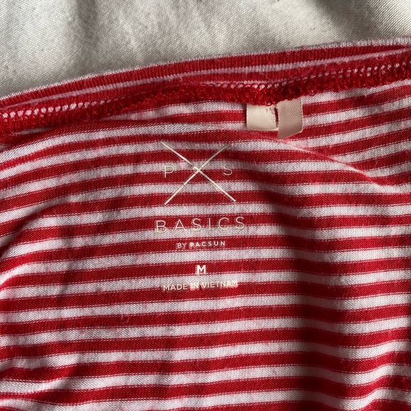 size M red/white striped pacsun crop top 💋🍋 - Picture 4 of 4
